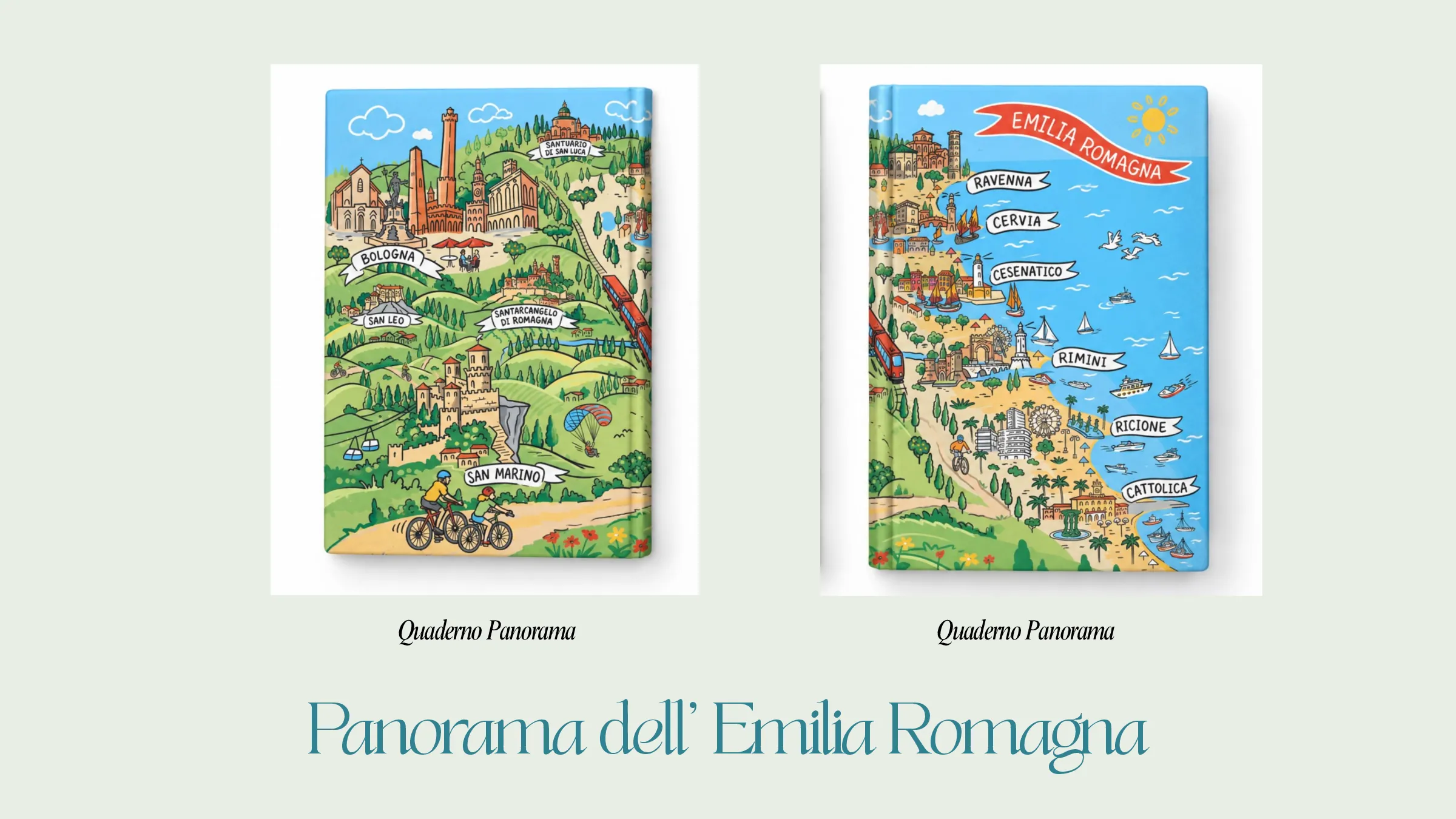 Collezione Panorama dell'Emilia Romagna con quaderni panorama